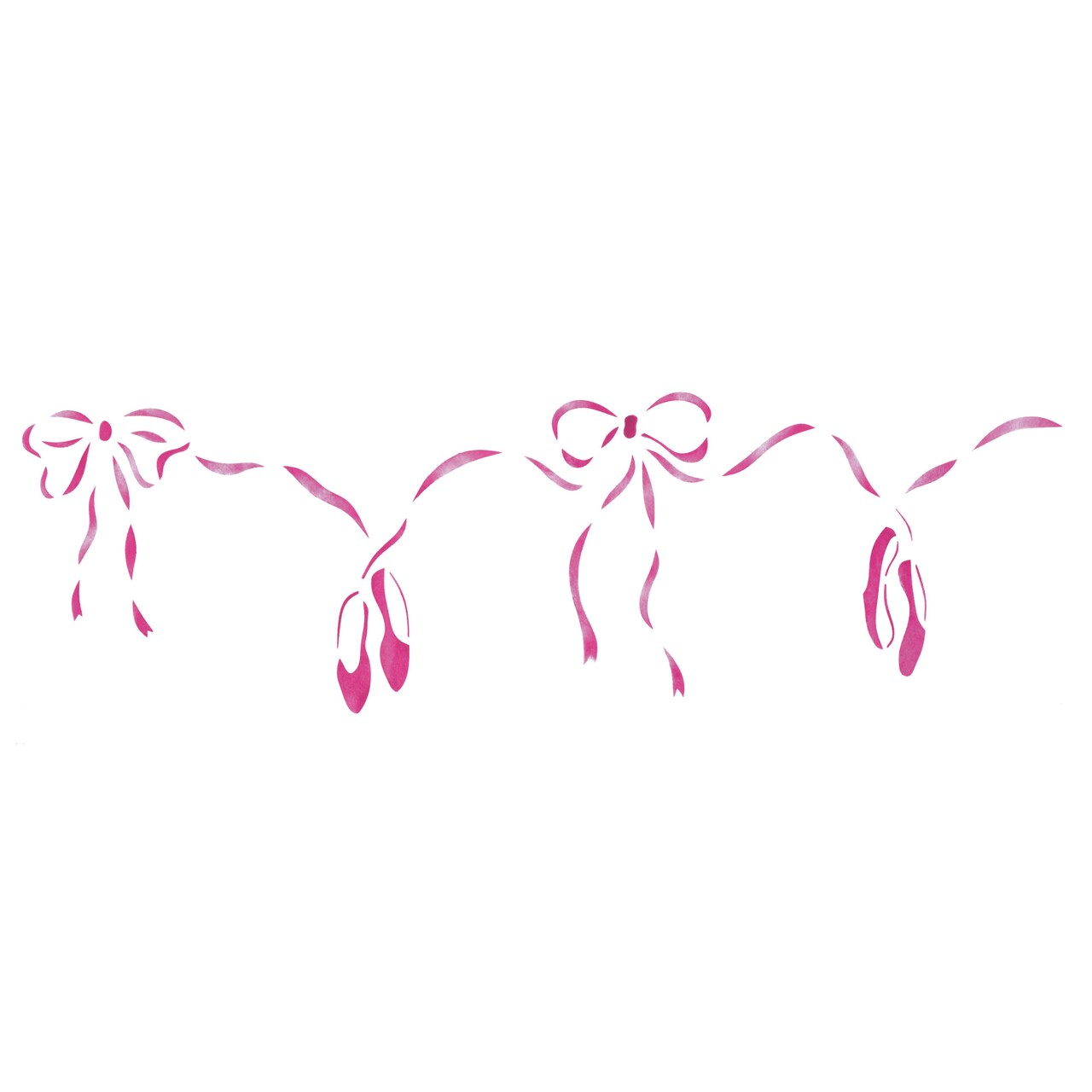 Ballet Slippers Wall Stencil | 1386 by DS | Reusable Stencils |